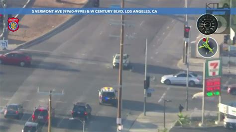 Police in pursuit of possible assault suspect in L.A.